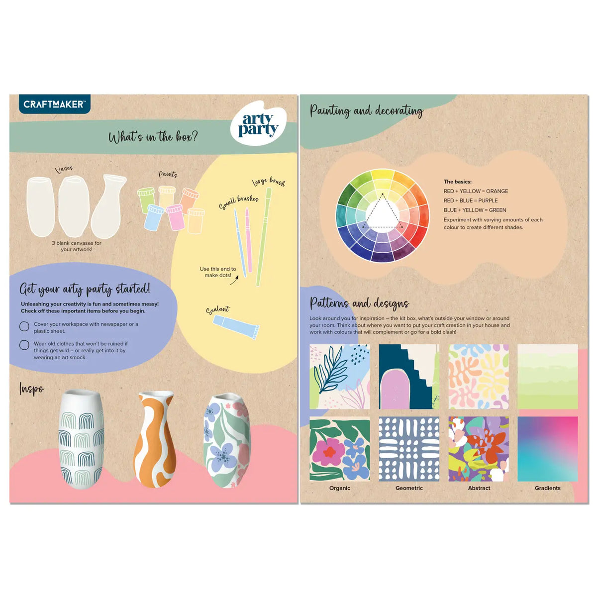 Arty Party Vase Painting Kit-Craft Kits-Little Lane Workshops