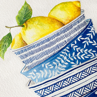WATERCOLOUR & GOUACHE WORKSHOP - Lemon Bowls-Workshop-Little Lane Workshops
