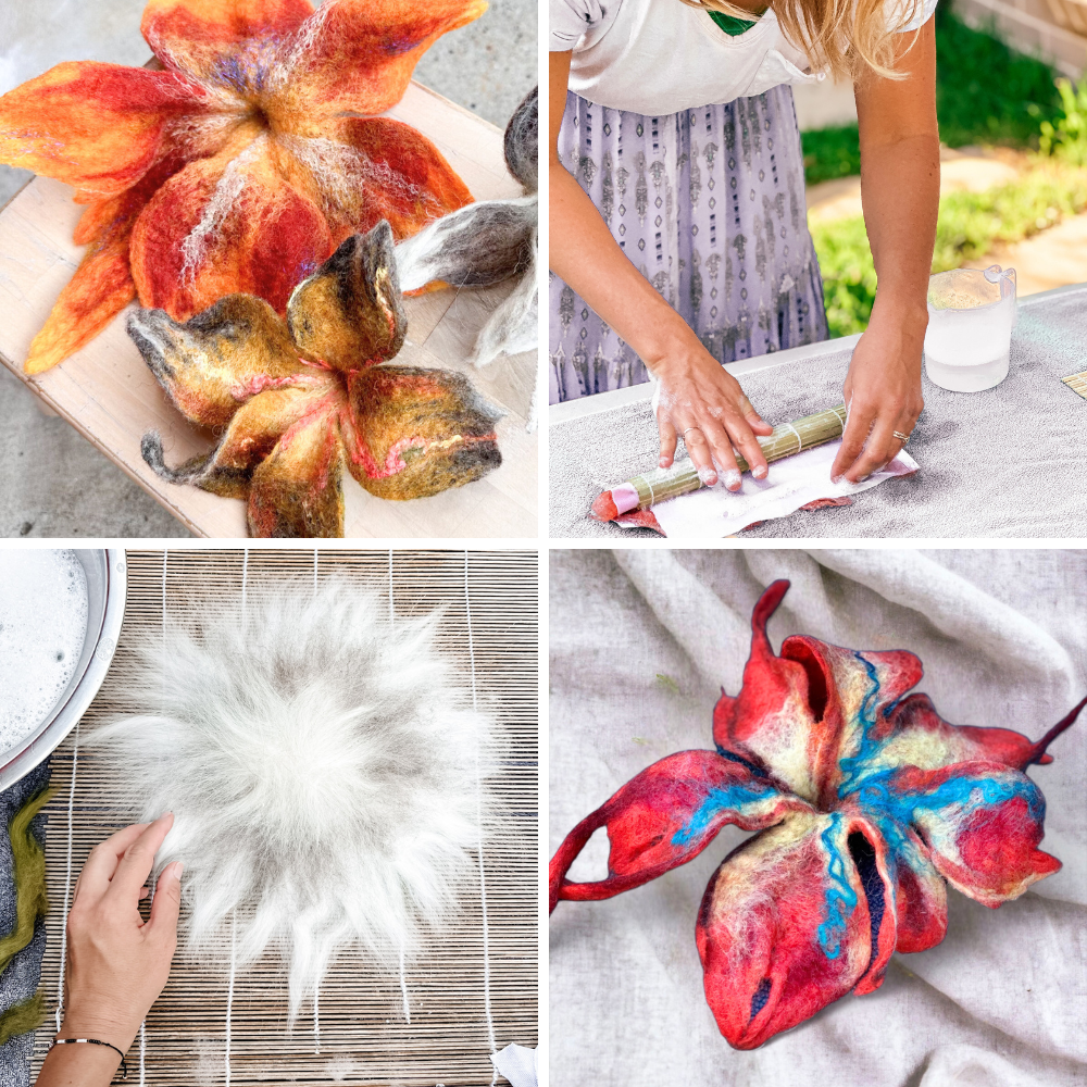 WET FELTING FLOWERS WORKSHOP | Little Lane Workshops | Sydney Creative ...