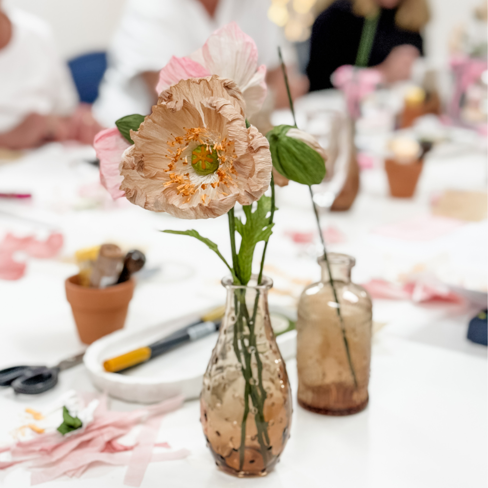 Crepe Paper Poppies - Paper Floristry Workshop-Workshop-Little Lane Workshops