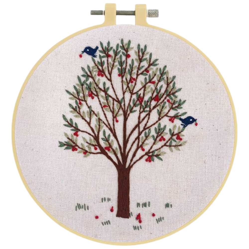 Birds in Tree Embroidery Kit-Craft Kits-Little Lane Workshops