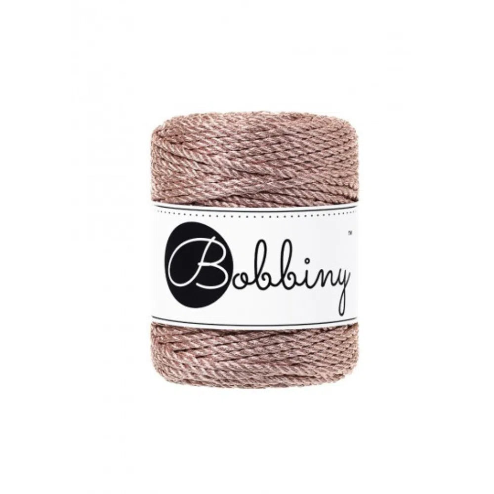 Bobbiny Metallic 3ply Macrame Rope 3mm - 5 colours-Macrame-Little Lane Workshops