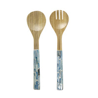 Capiz & Bamboo Salad Servers-Homewares-Little Lane Workshops