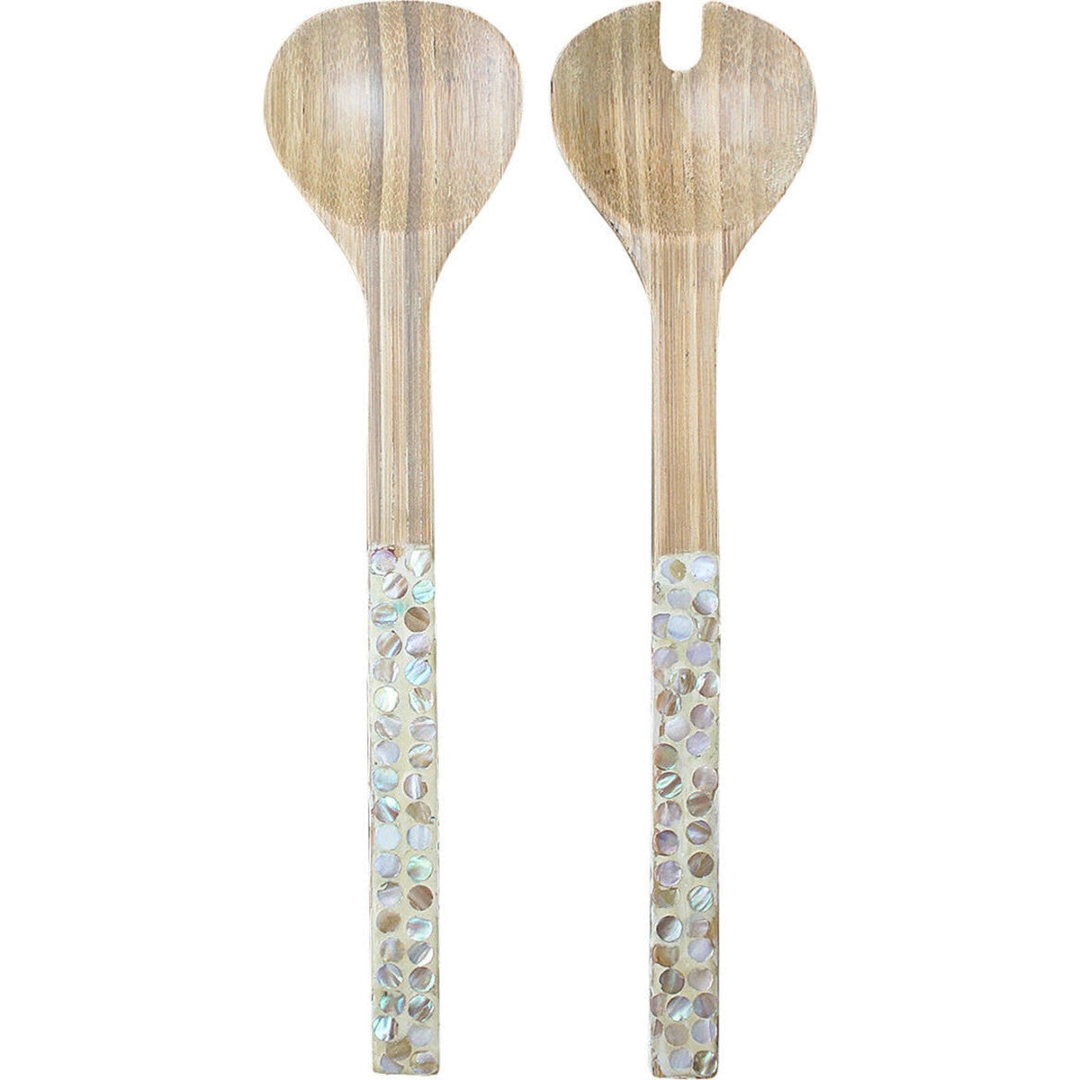 Capiz & Bamboo Salad Servers-Homewares-Little Lane Workshops