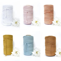 CLEARANCE Macrame Twisted Cotton Rope - Coloured 3mm x 1kg Macrame Twisted Cotton Rope Pastel Bulk Rolls (Approx 425 Meters)-Macrame-Little Lane Workshops