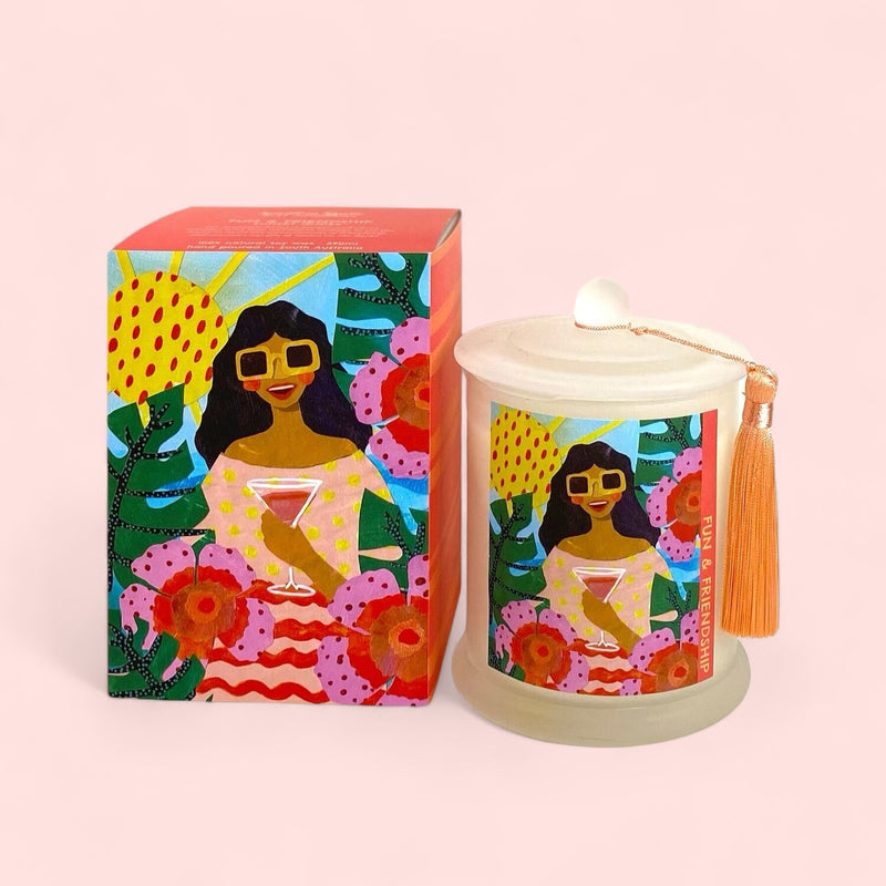 Sandra Gale Extra Large Scented Candles - Fun and Friendship - Sunset Drinks-Homewares-Little Lane Workshops