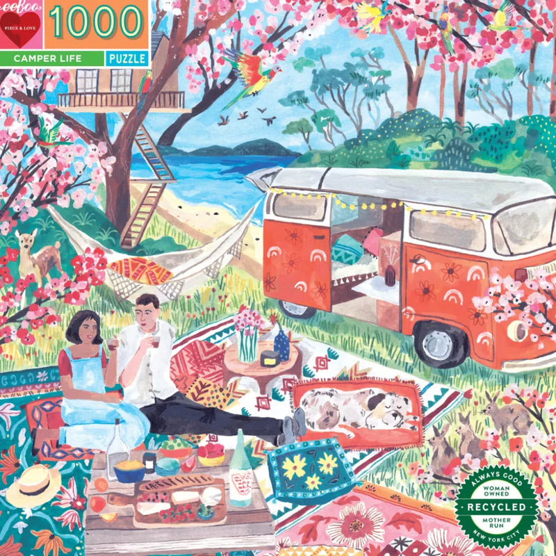 eeBoo Camper Life 1000 Piece Jigsaw Puzzle-Puzzles-Little Lane Workshops