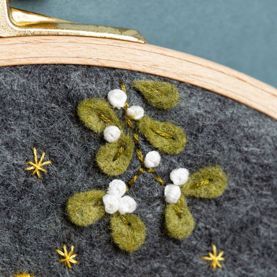 Christmas with the Mouse Family Felt Appliqué Hoop Kit by Corrine Lapierre-Craft Kits-Little Lane Workshops