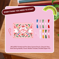 Love Letters - Needlepoint Pouch Kit by Craft Club-Craft Kits-Little Lane Workshops