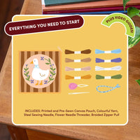 Duck, Duck, Goose - Needlepoint Pouch Kit by Craft Club-Craft Kits-Little Lane Workshops