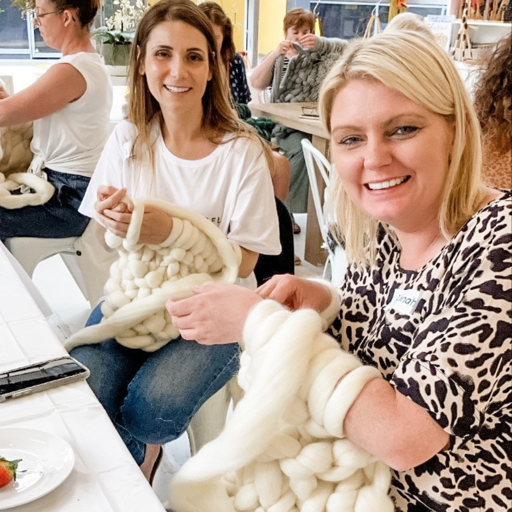 ARM KNITTED WOOL THROW BLANKET WORKSHOP-Workshop-Little Lane Workshops