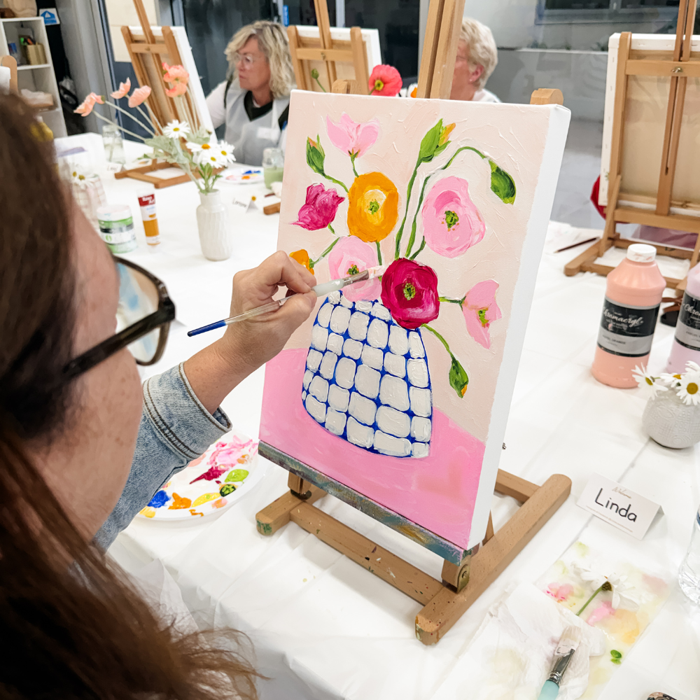 Abstract Still Life Workshop – Whimsical Florals in Acrylic-Workshop-Little Lane Workshops