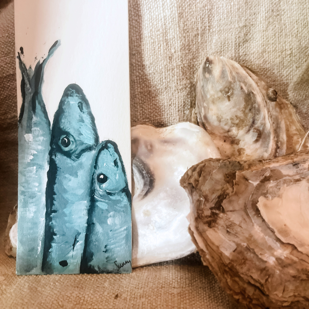 Tide Line Painted Marine Life Bookmarks & Postcards