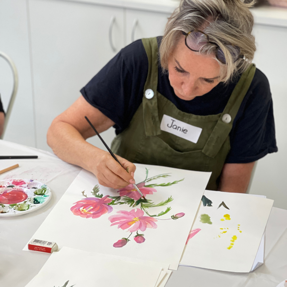 WATERCOLOUR PEONIES WORKSHOP-Workshop-Little Lane Workshops