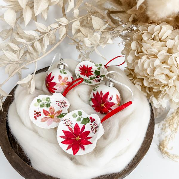 DECOUPAGE CHRISTMAS ORNAMENTS WORKSHOP-Workshop-Little Lane Workshops