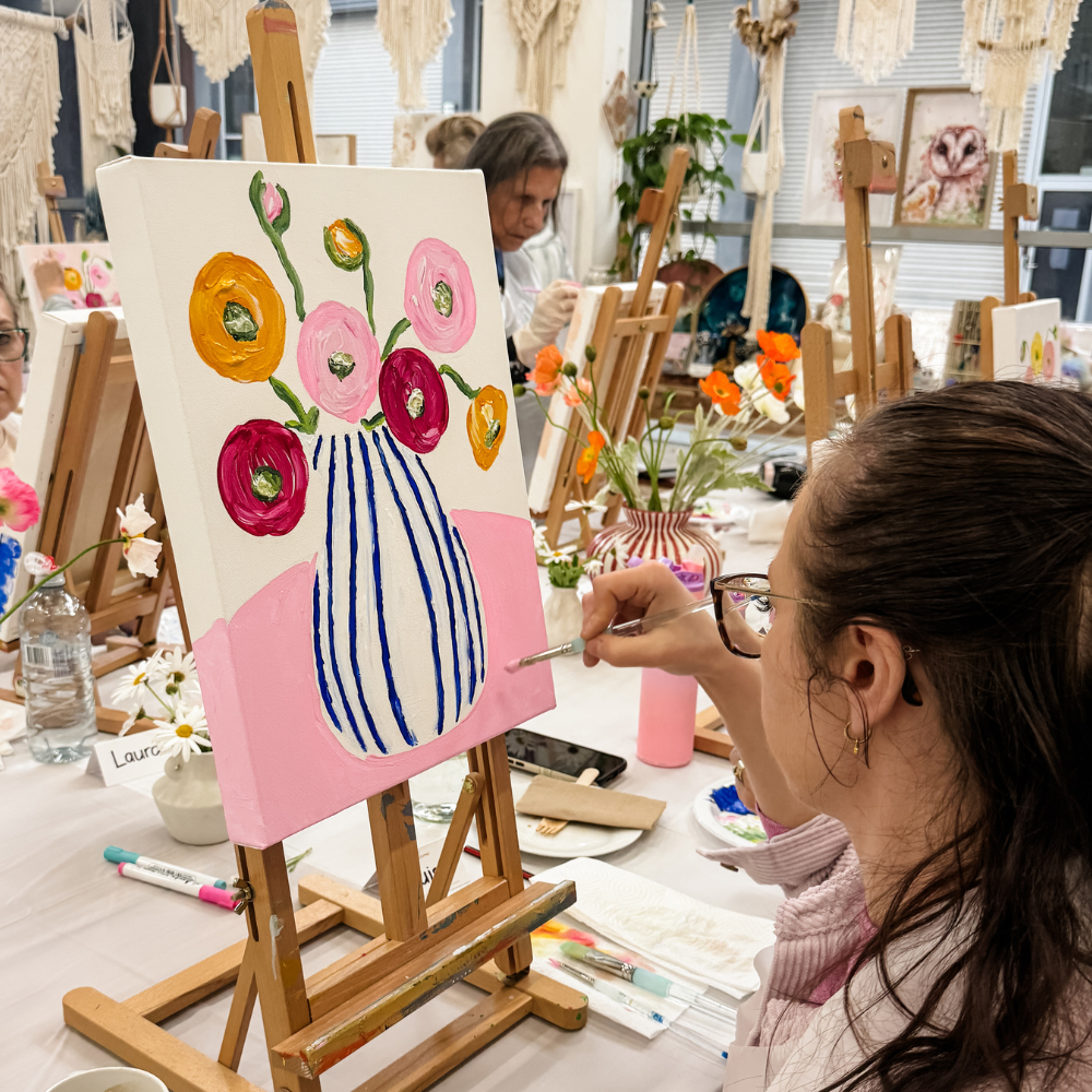 Abstract Still Life Workshop – Whimsical Florals in Acrylic-Workshop-Little Lane Workshops