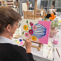 Abstract Still Life Workshop – Whimsical Florals in Acrylic-Workshop-Little Lane Workshops