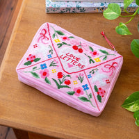 Love Letters - Needlepoint Pouch Kit by Craft Club-Craft Kits-Little Lane Workshops