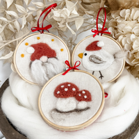NEEDLE FELTED CHRISTMAS HOOPS WORKSHOP-Workshop-Little Lane Workshops