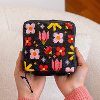 Pop Art Petals - Needlepoint Pouch Kit By Craft Club-Craft Kits-Little Lane Workshops