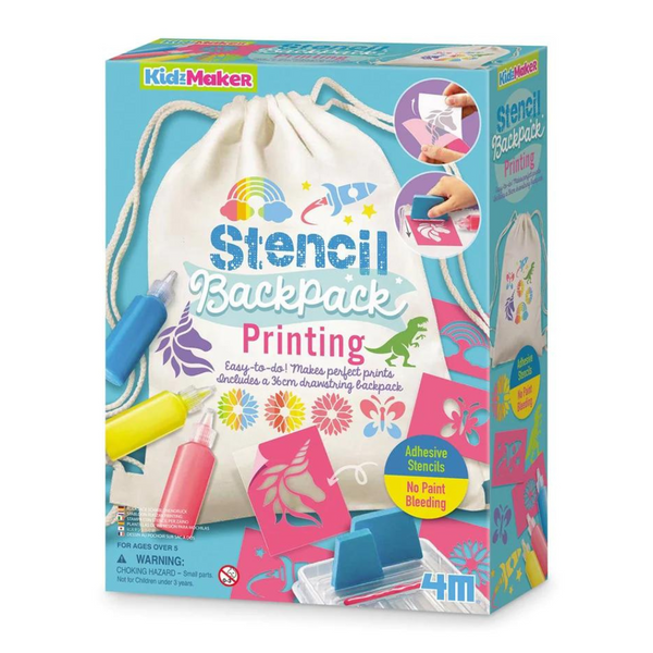 Stencilled BackPack Printing - KIT FOR KIDS-Craft Kits-Little Lane Workshops