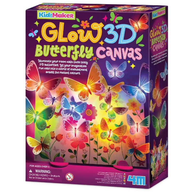 3D GLOW BUTTERFLY CANVAS for Kids-Craft Kits-Little Lane Workshops