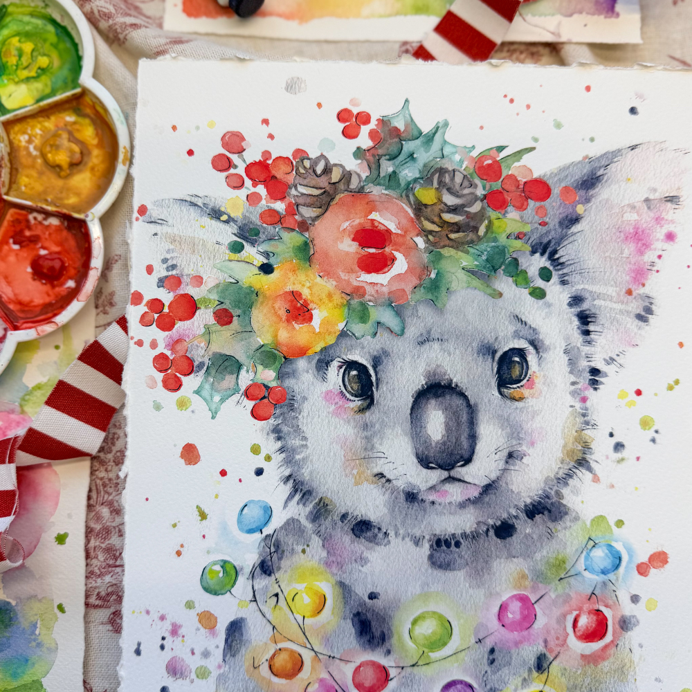 Christmas Watercolour Koala Workshop-Workshop-Little Lane Workshops
