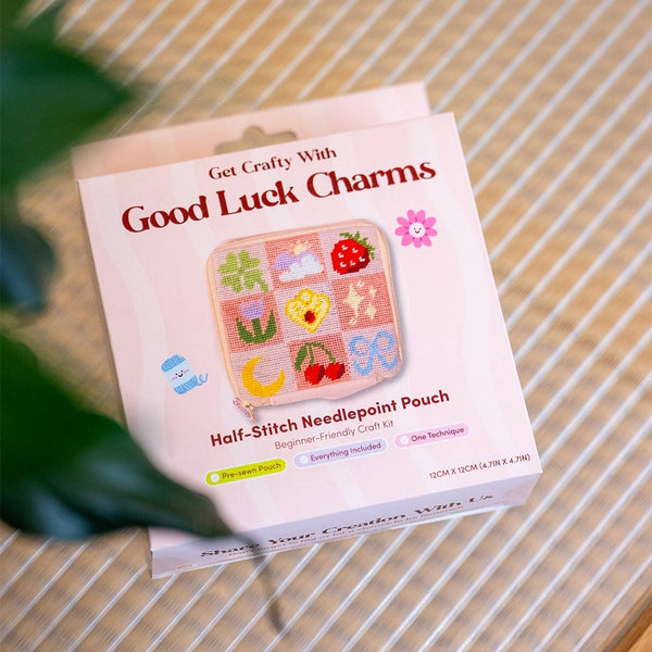 Good Luck Charms - Needlepoint Pouch Kit by Craft Club-Craft Kits-Little Lane Workshops