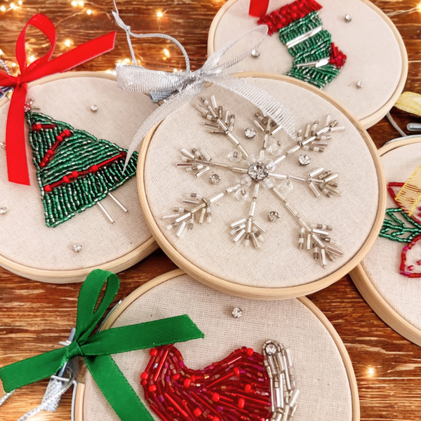 CHRISTMAS BEADED EMBROIDERY WORKSHOP-Workshop-Little Lane Workshops
