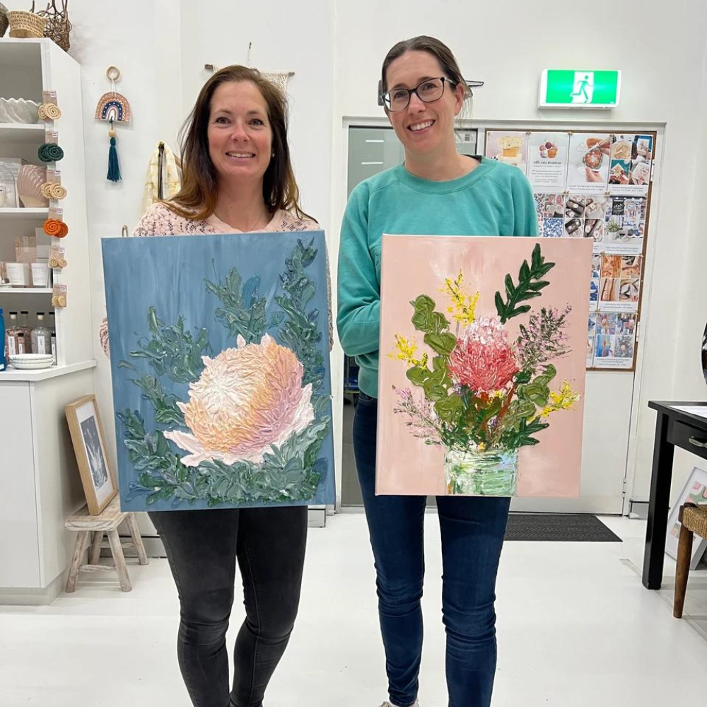 FLORAL NATIVES PALETTE KNIFE PAINTING WORKSHOP-Workshop-Little Lane Workshops