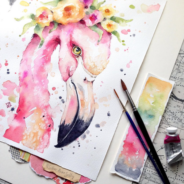 WATERCOLOUR FLAMINGO WORKSHOP-Workshop-Little Lane Workshops