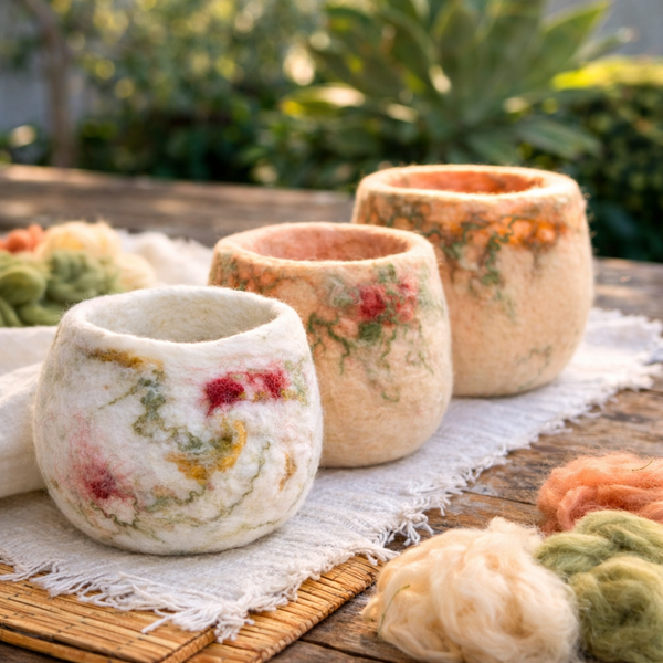 Wet Felted Flowers and Vessels Workshop-Workshop-Little Lane Workshops