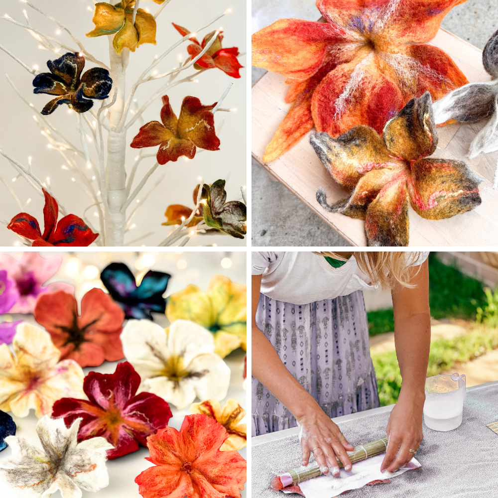 WET FELTED FLOWERS WORKSHOP-Workshop-Little Lane Workshops