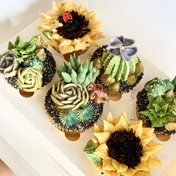 SUCCULENTS & SUNFLOWERS CUPCAKE DECORATING WORKSHOP-Workshop-Little Lane Workshops