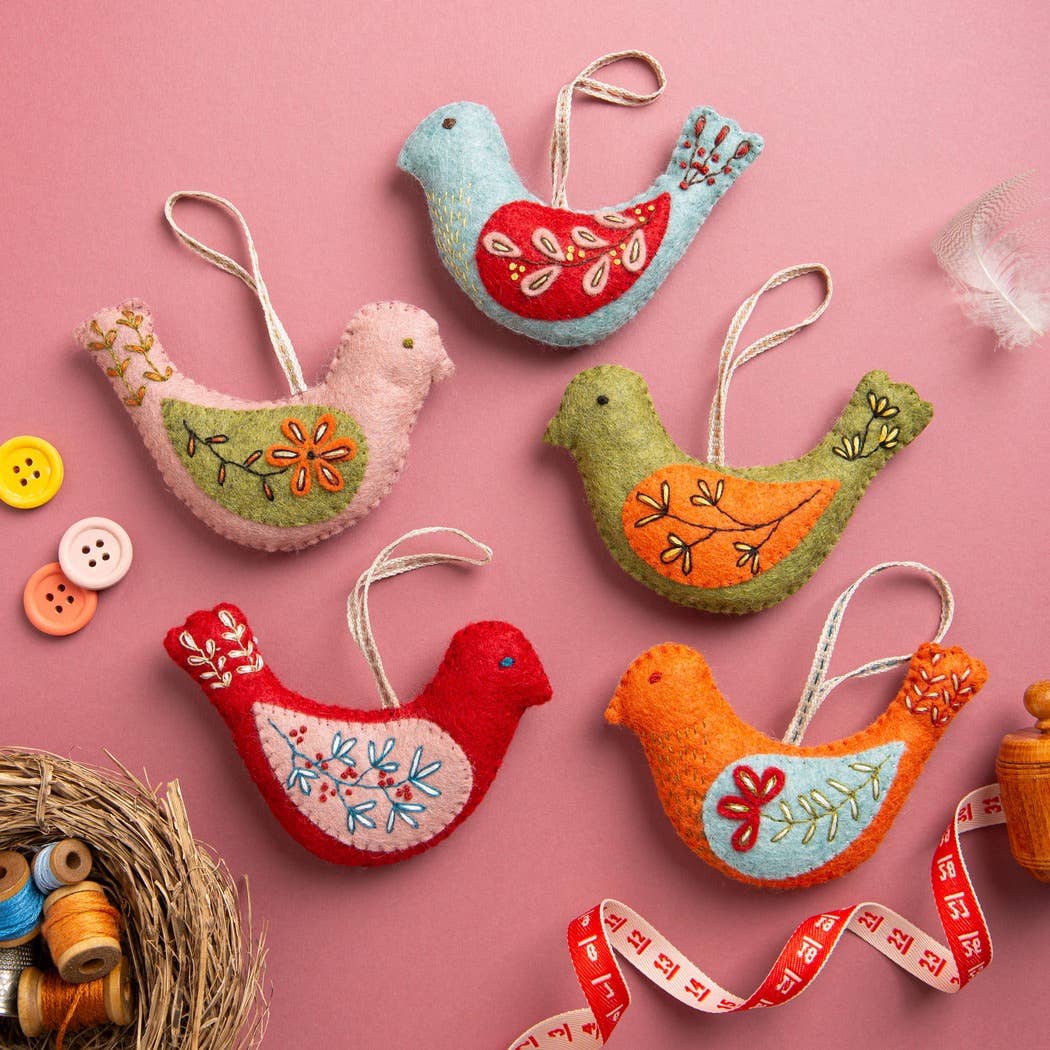 Folk Birds Felt Craft Kit by Corrine Lapierre-Craft Kits-Little Lane Workshops