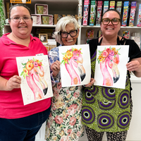 WATERCOLOUR FLAMINGO WORKSHOP-Workshop-Little Lane Workshops