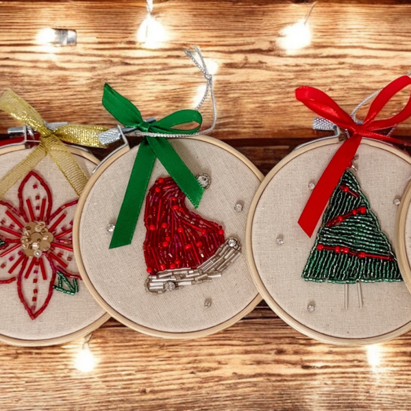 CHRISTMAS BEADED EMBROIDERY WORKSHOP-Workshop-Little Lane Workshops