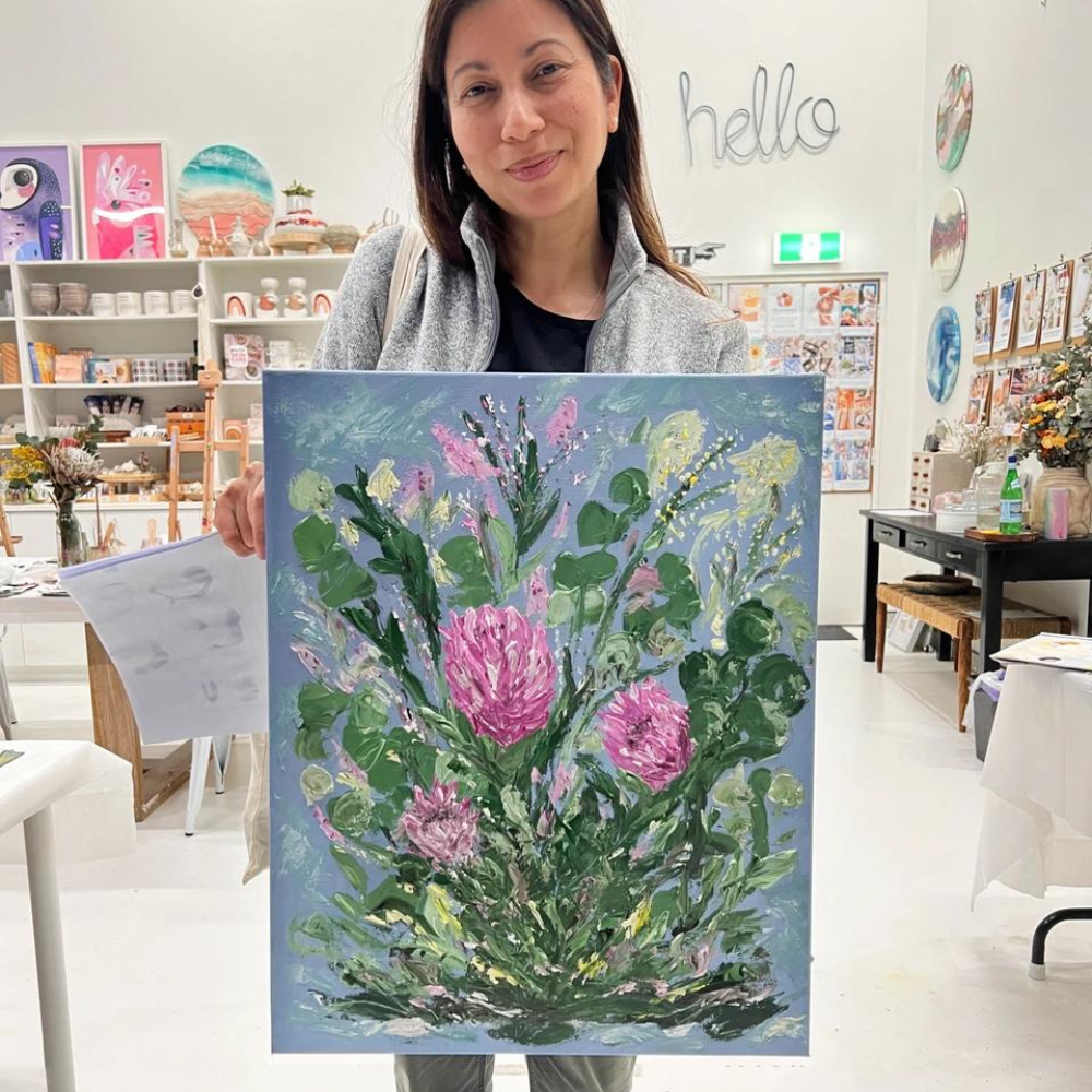 FLORAL NATIVES PALETTE KNIFE PAINTING WORKSHOP-Workshop-Little Lane Workshops