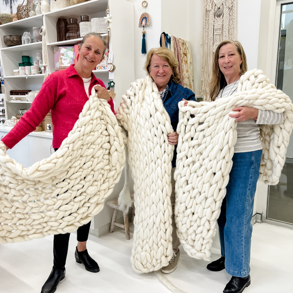 ARM KNITTED WOOL THROW BLANKET WORKSHOP-Workshop-Little Lane Workshops