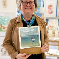 Small Scapes - Seascape Acrylic Painting Workshop on Handmade Paper-Workshop-Little Lane Workshops