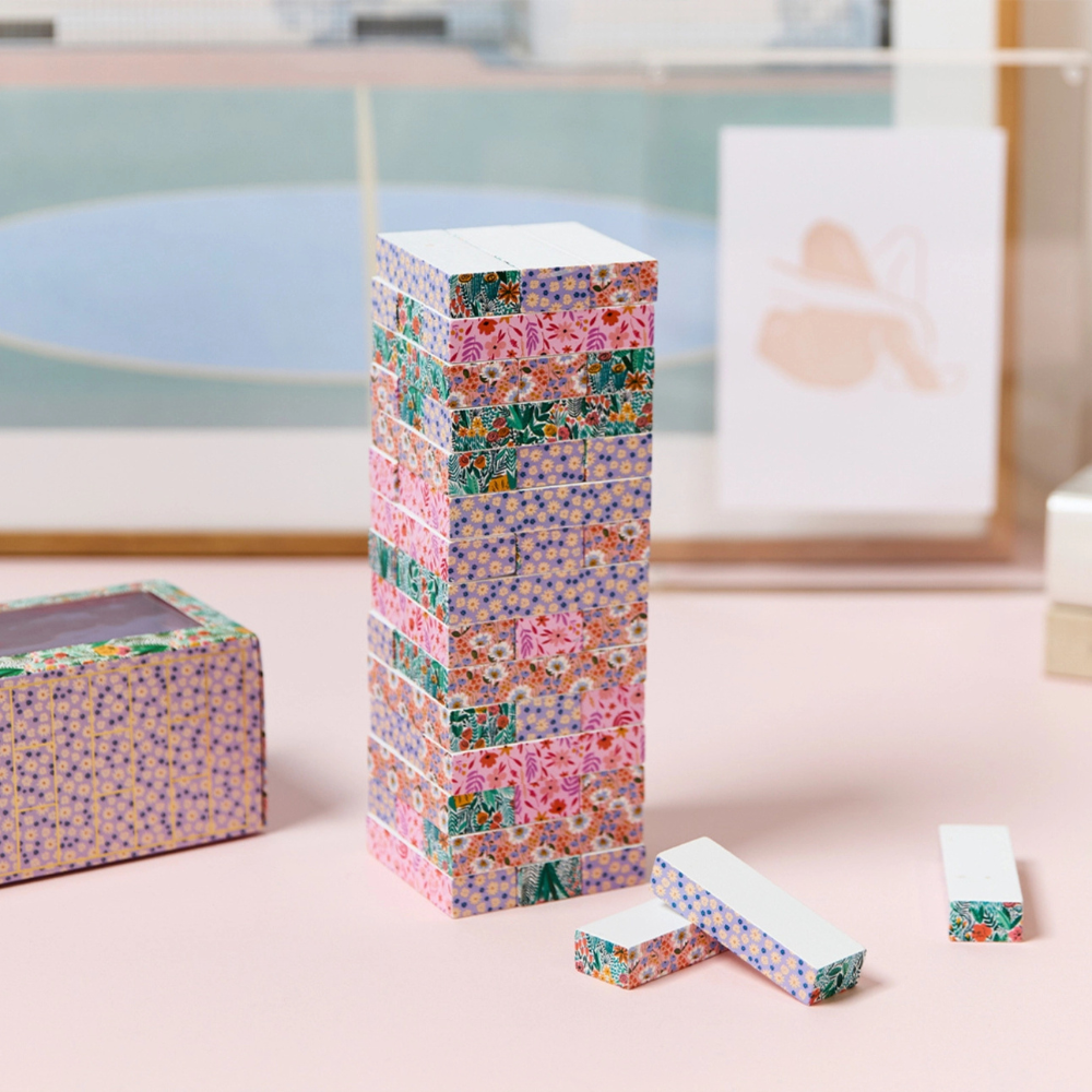 Floral Tumbling Tower Game-Craft Kits-Little Lane Workshops