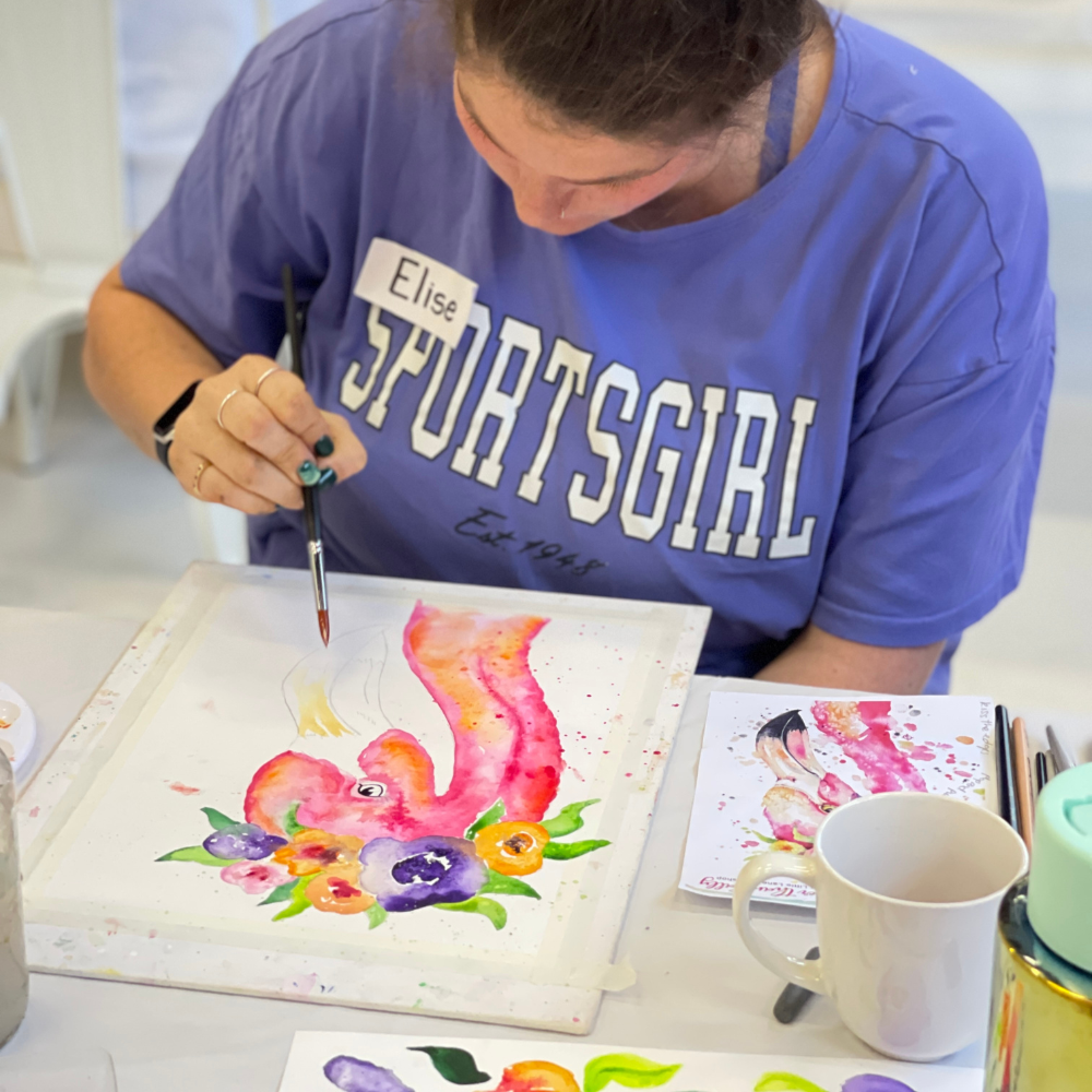 WATERCOLOUR FLAMINGO WORKSHOP-Workshop-Little Lane Workshops