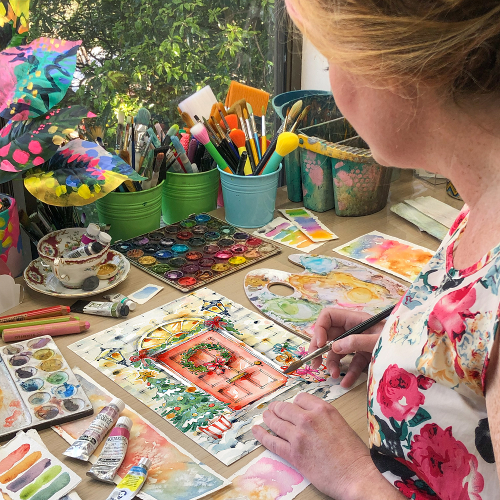 CHRISTMAS WATERCOLOUR WORKSHOP - Magical Christmas Doors-Workshop-Little Lane Workshops