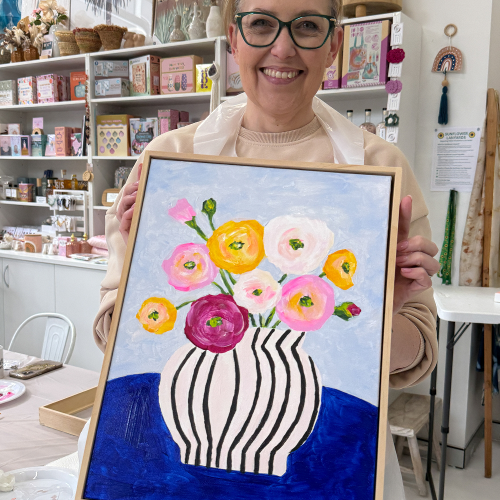Abstract Still Life Workshop – Whimsical Florals in Acrylic-Workshop-Little Lane Workshops