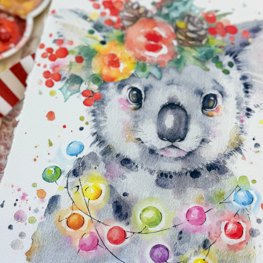 Christmas Watercolour Koala Workshop-Workshop-Little Lane Workshops