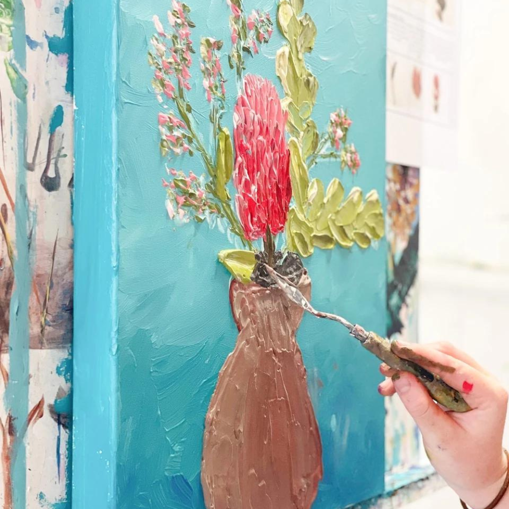 FLORAL NATIVES PALETTE KNIFE PAINTING WORKSHOP-Workshop-Little Lane Workshops