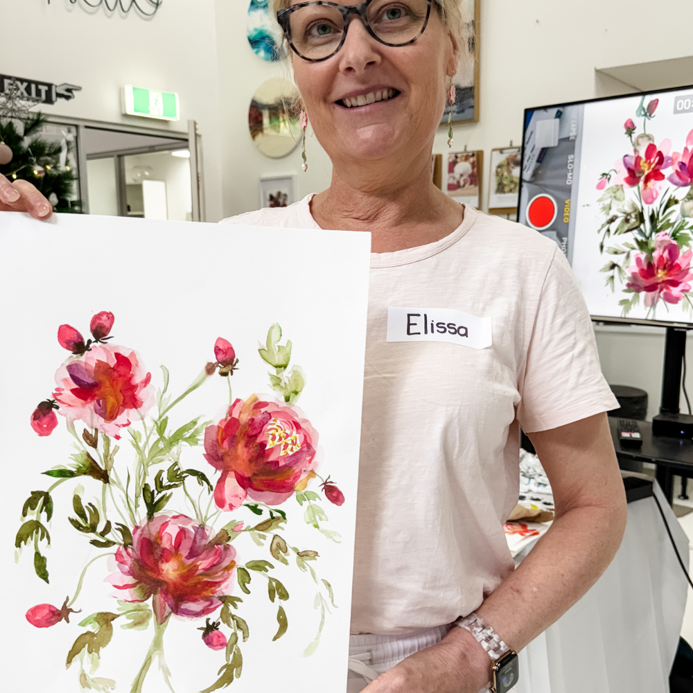 WATERCOLOUR PEONIES WORKSHOP-Workshop-Little Lane Workshops