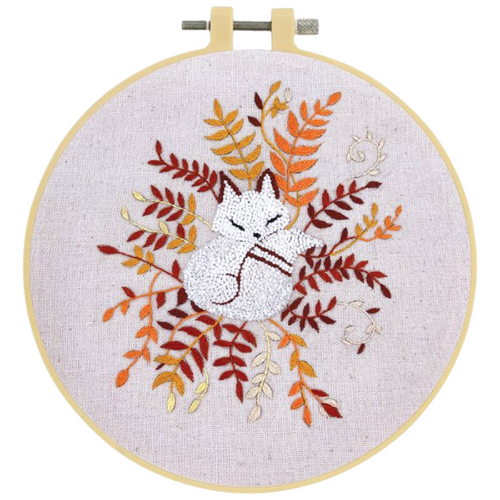 Flower Fox Embroidery Kit-Craft Kits-Little Lane Workshops