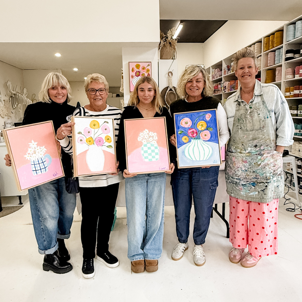 Abstract Still Life Workshop – Whimsical Florals in Acrylic-Workshop-Little Lane Workshops