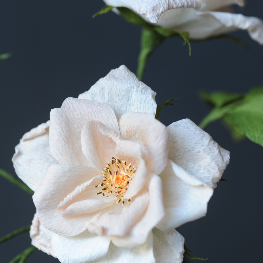 Crepe Paper Wild Rose Branch - Paper Floristry Workshop-Workshop-Little Lane Workshops